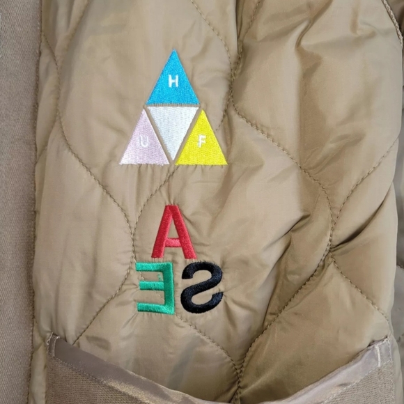 Wind and Sea HUF X WDS Quilted Liner Jacket Brown Size F - Picture 7 of 11